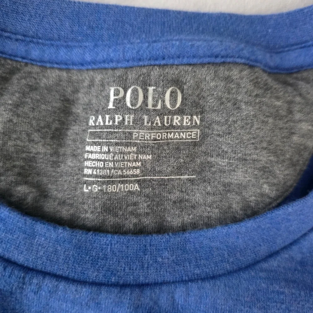 Polo Ralph Lauren Performance Mens Blue Crewneck‎ Sweatshirt Red Pony Logo Large